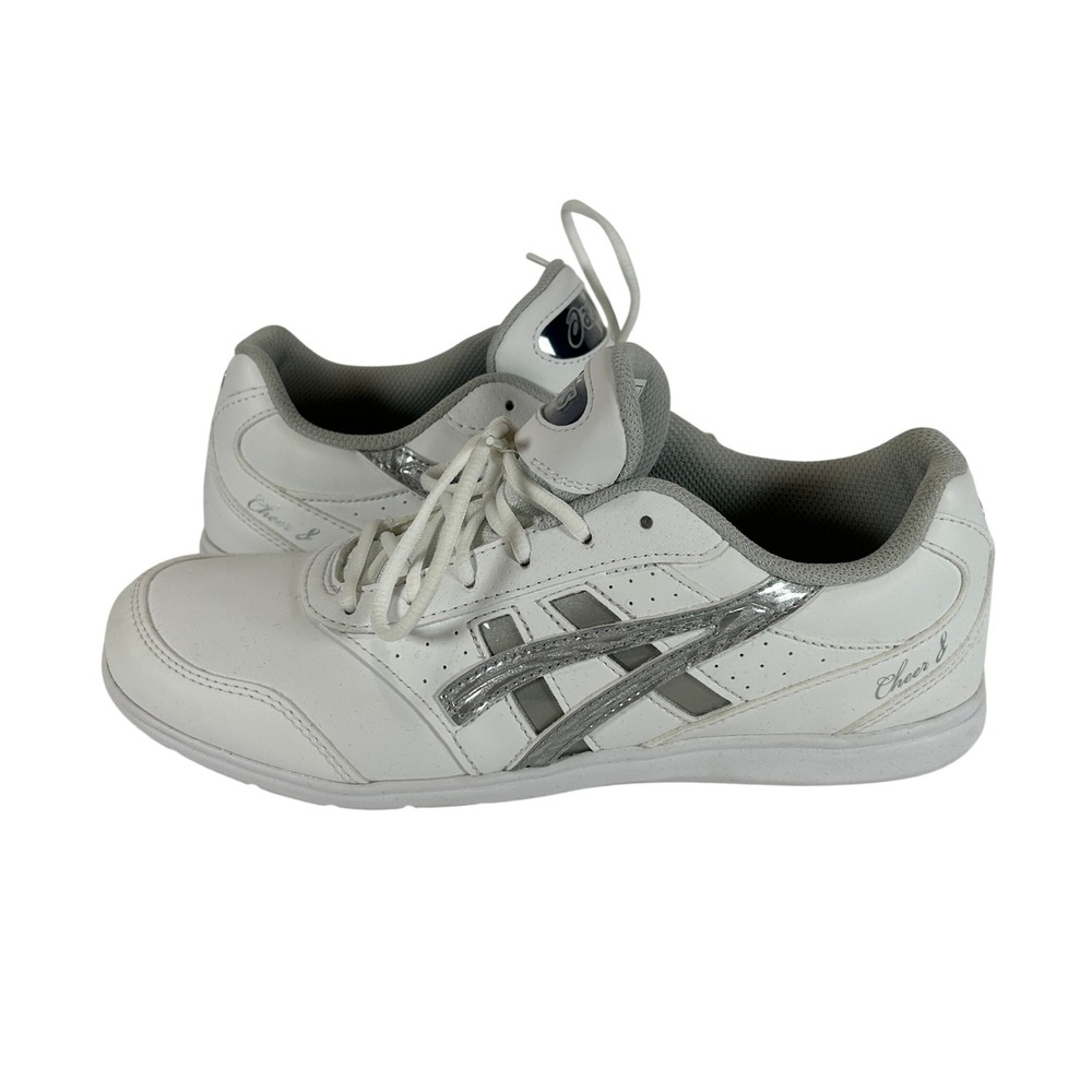ASICS Cheer 8 Womens Shoes Size 8 White Silver Metallic Q654Y-0193 Cheerleading